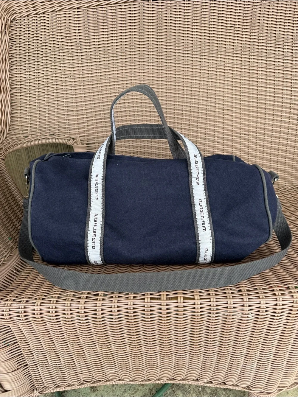Scarborough & Tweed Guggenheim Navy Canvas Banker’s Bag Duffel Blue